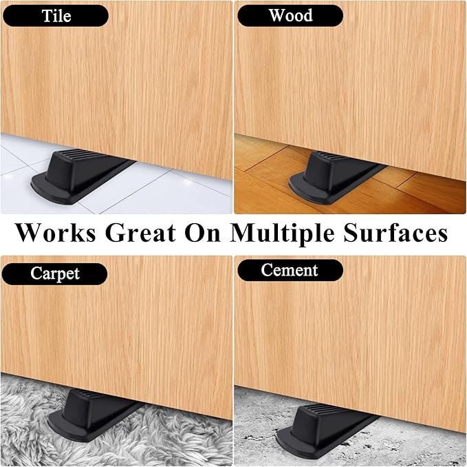 4 Pack Door Stoppers, Rubber for Bottom of Door, Rubber Door Stopper Wedge - Image 5