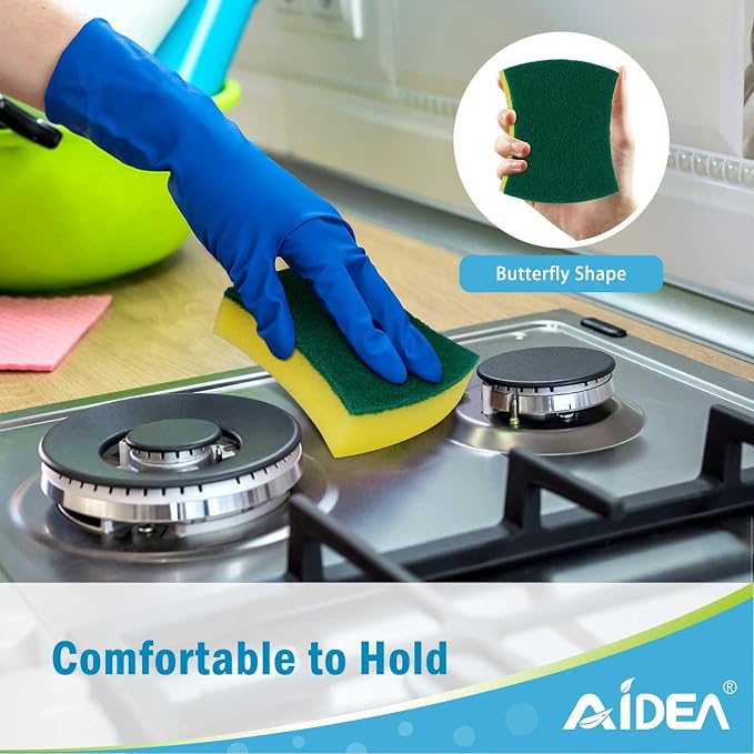 AIDEA Sponges Kitchen, 24-PK Heavy Duty Dish Sponges Kitchen, Scrub Sponges | - Image 5