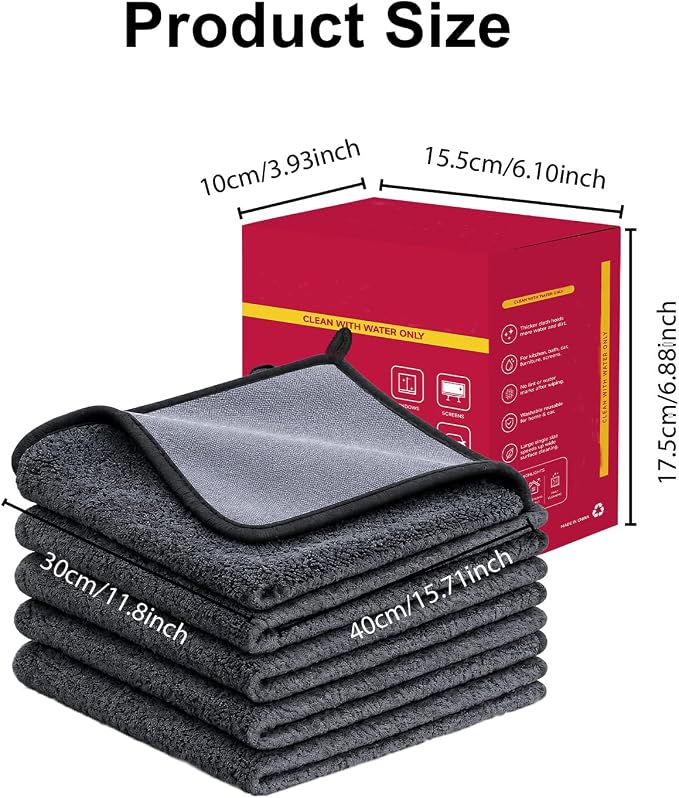 5PC Genie Cloth Magic Cleaning Cloths, Reusable Microfiber Cleaning Cloth - Image 8