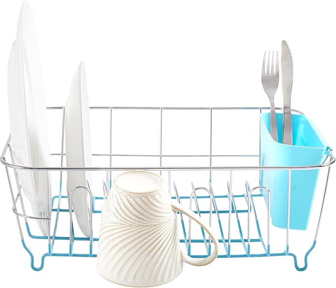 Sweet Home Collection 2 Piece Dish Drying Rack Set Drainer - Image 2