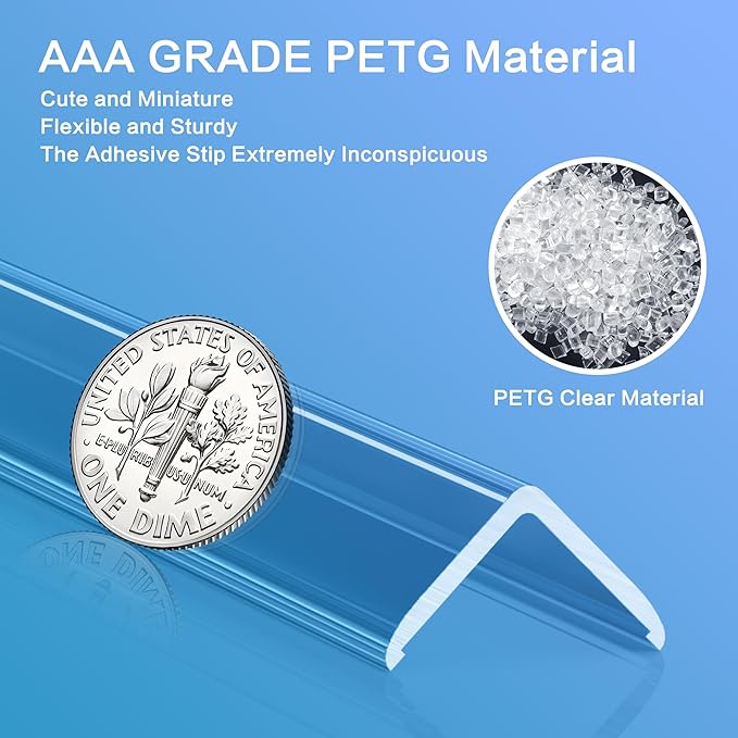 Clear Self-Adhesive Mini Wall Corner Protectors, Cute Corner Guards & Edge Protector for Wall Door Frame Cabinet Baseboard & Door, Table, Stair, Easy to Cut (5/8" Thick, 39.4" Length - 10Pack)