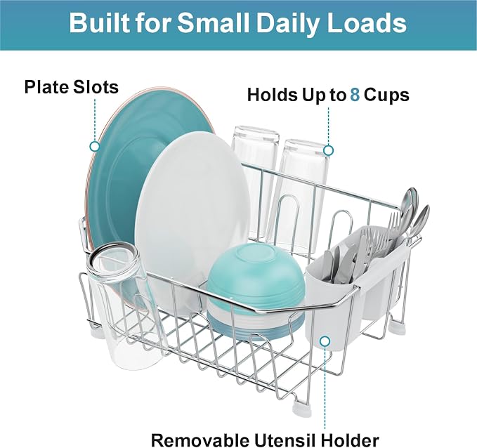 GSlife Small in Sink Dish Drying Rack - Image 4