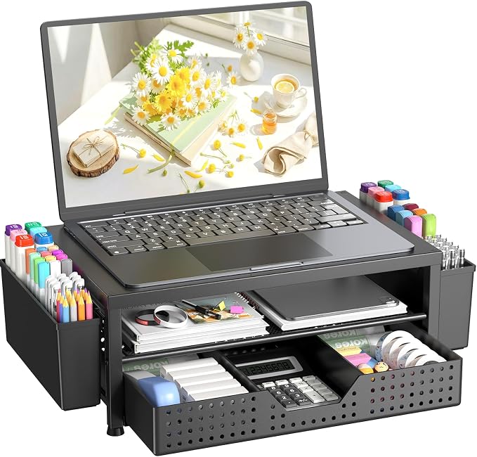 Desk Organizer and Accessories, 2-Tier Computer Monitor Stand Riser - Image 9