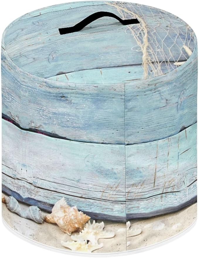 Pressure Cooker Dust-Proof Kitchen Appliance Air Fryer Cover for 6 Quart with Handle and Pockets Keep Kitchen Appliance Clean Coastal Decor, Starfish Blue Wood Grain