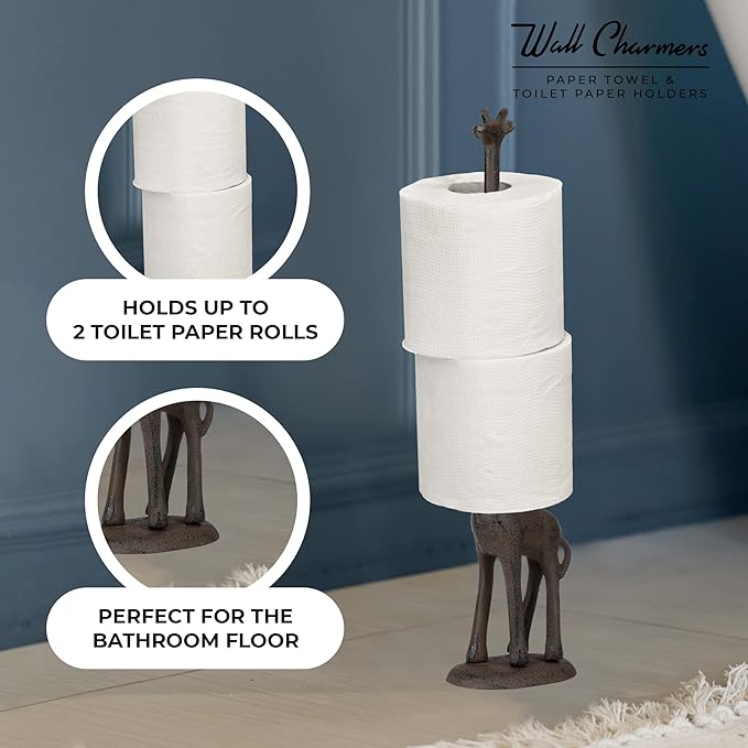 WallCharmers Rustic Paper Towel Holder, Metal Toilet or Kitchen Paper Holder - Image 5