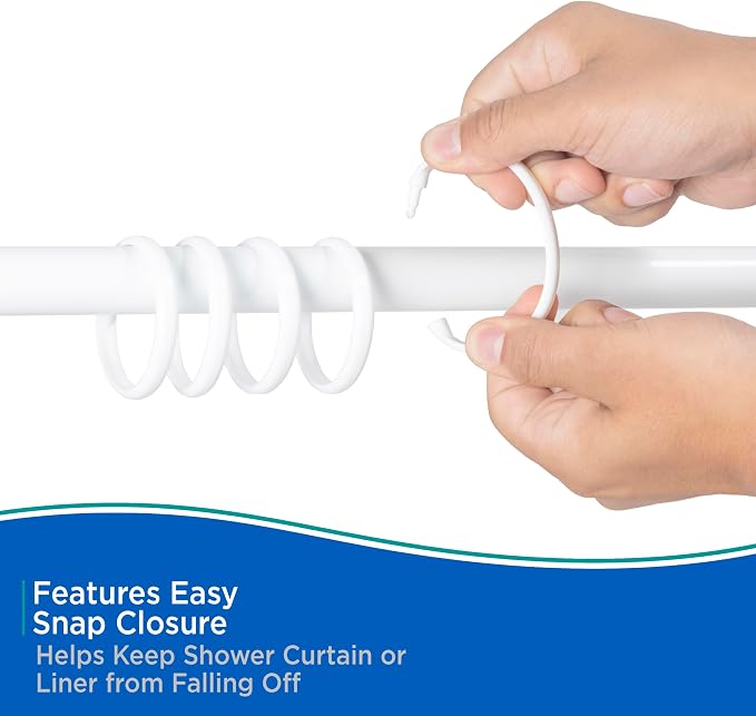 Kenney KN61217 Rust-Proof Smooth Plastic Shower Curtain Rings - Image 6