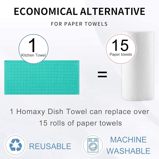 Homaxy 100% Cotton Terry Kitchen Towels, 6 Pack - Image 8