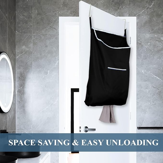 TFLC Over the Door Hanging Laundry hamper bag, 18x4.75x28" - Image 6