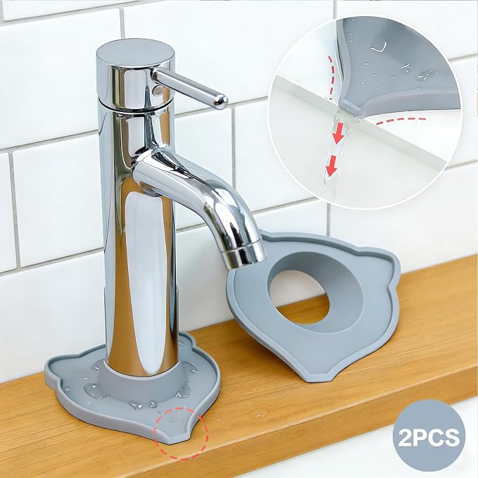 Compact Silicone Kitchen Sink Faucet Splash Proof Mat, Tap Water Diversion - Image 3