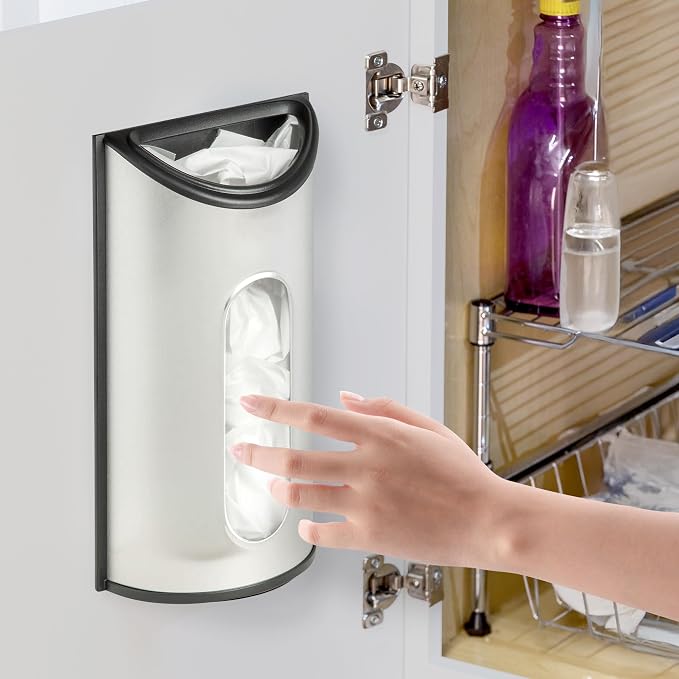 Honey-Can-Do Stainless Steel Plastic Bag Saver & Trash Bag Dispenser, - Image 5