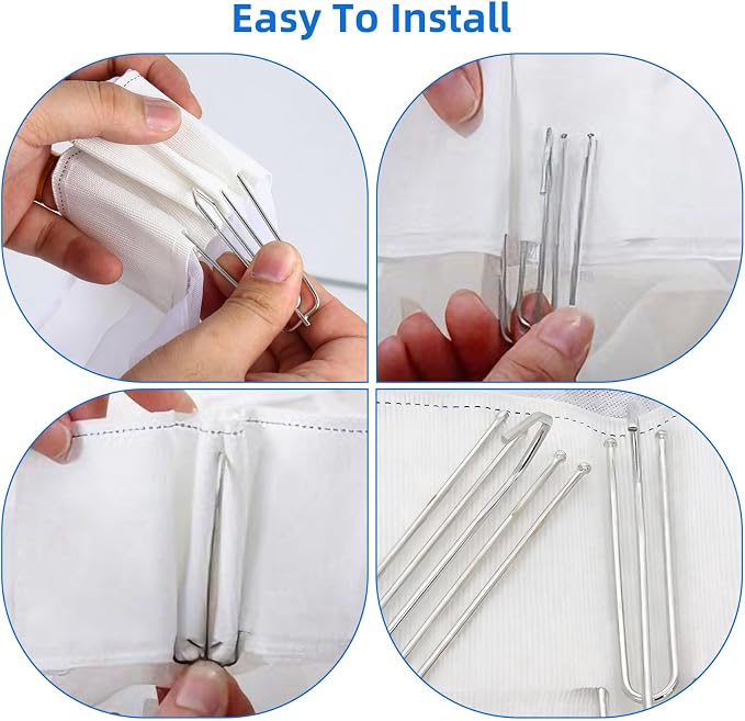60 Pcs Stainless Steel Curtain Pleat Hook 4 Prongs Pinch Pleat Hooks Curtain - Image 6