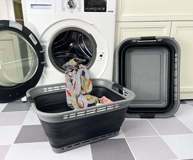 SAMMART 42L Collapsible Plastic Laundry Basket - Image 2