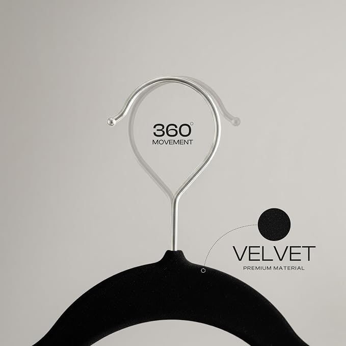 Utopia Home Velvet Hangers, 20 Pack | Luxury Non-Slip Slim Pant & Coat Hangers - Image 4