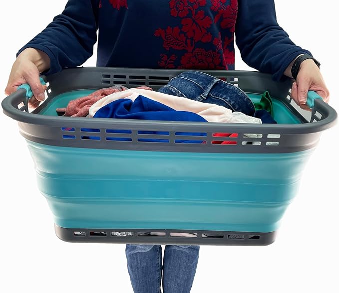 SAMMART 42L Collapsible Plastic Laundry Basket - Image 6