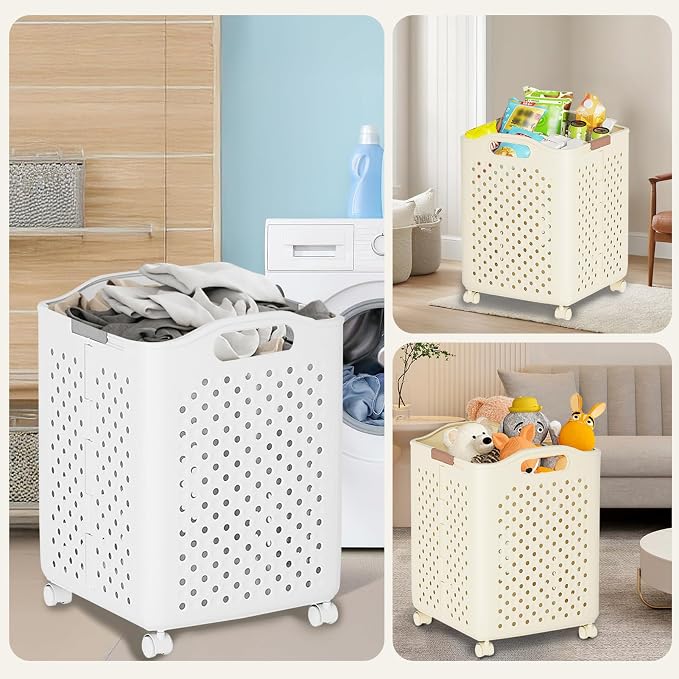 57L Foldable Collapsible Laundry Basket, - Image 7