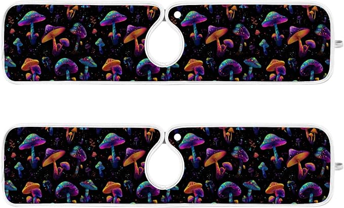 Neon-color Mushrooms Sink Mat for Faucet Sink Splash Guard Faucet Handle Drip by Tatenale