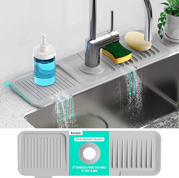 17.7'' Faucet Mat for Kitchen Sink Kitchen Sink Splash Guard Silicone Sink - Image 8