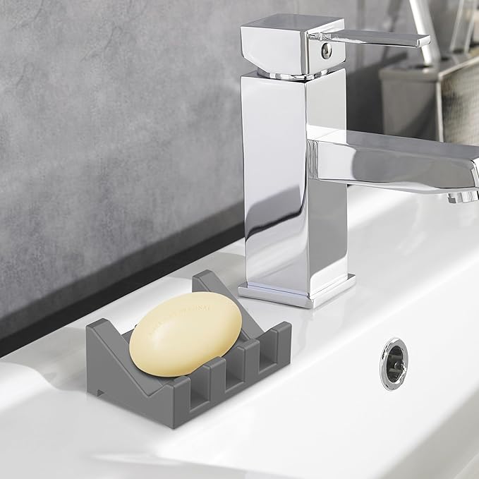 Silicone Soap Dish,3PCS Extended Self Draining Soap Dish for Shower Soap Holder Soap Dishes for Bar Soap,Bathroom Soap Holder Bathtub Soap Dish with Drainage Keep Soap Bar Dry Clean