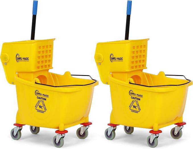 SIMPLI-Magic Side Press Wringer Commercial Mop Bucket on Wheels, 26 Quart by Simpli-Magic