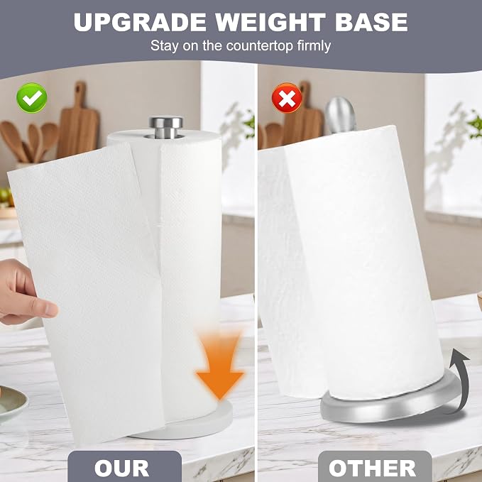 Standing Paper Towel Holder, Kitchen Paper Towel Roll Holder- - Image 4
