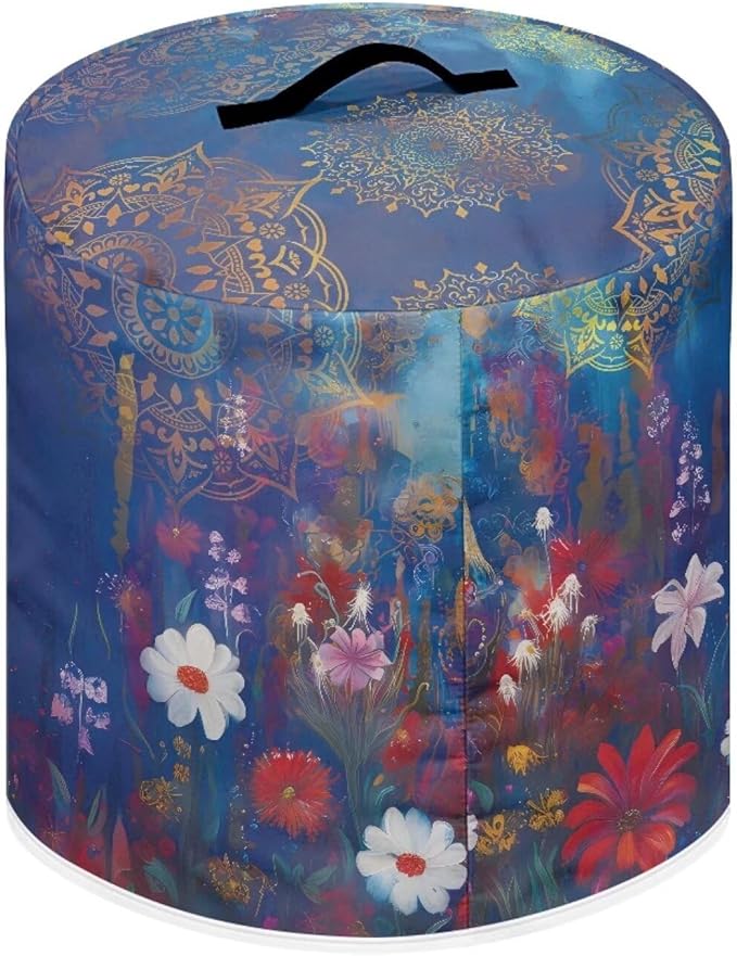 Rooster Flower Print Dust Cover for 6 Quart Instant Pot and Extra Accessories, Dust Proof Easy to Clean Pressure Cooker Cover Electric Appliance Cover Air Fryer Accessories with Pocket