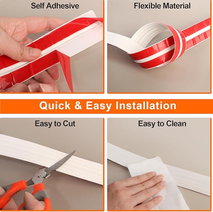 Wall Corner Protector & Edge Guard，Peel and Stick Wall Trim Moulding Inside & Outside Corner Molding Trim Caulk Strip, Self Adhesive Trim for Wall Edge,Ceiling,Countertop, 2.36” W x10’ L，White