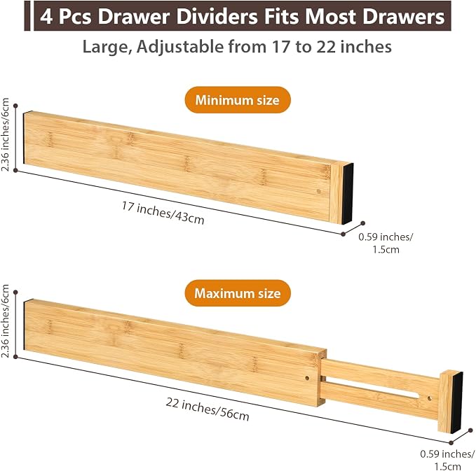 4 PCS Drawer Divider, Expandable Separators - Image 2