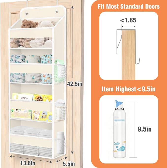 Over The Door Organizer Storage Large Capacity Hanging Bedroom Storage | 4 - Image 2