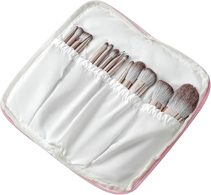 JOVAKIT Quilted Makeup Brush Holder Travel Cosmetic Bag - Image 2