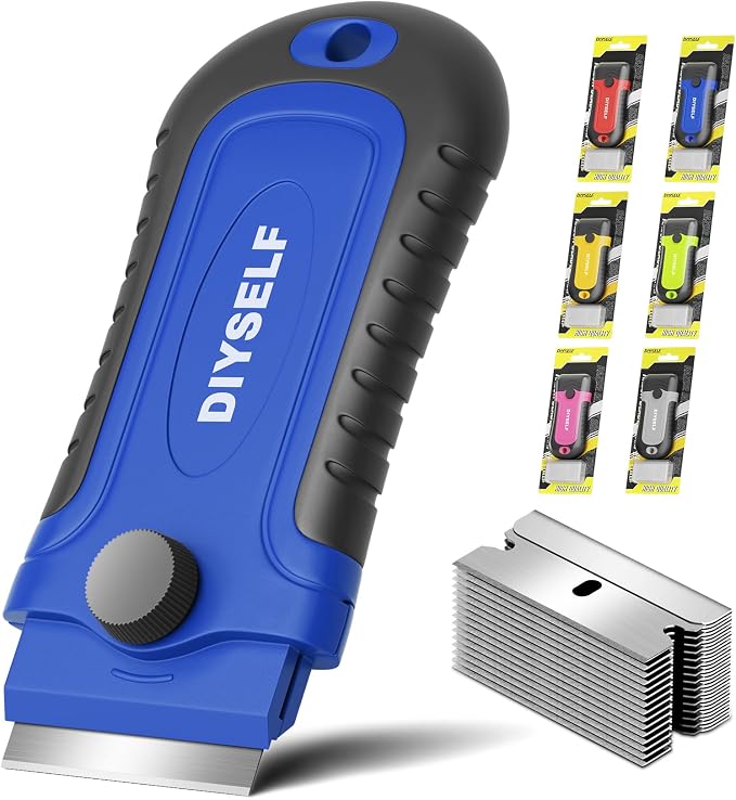 DIYSELF Razor Scraper with 15 Extra Razor Blades, Stove Top Cleaner Tool | by DIYSELF