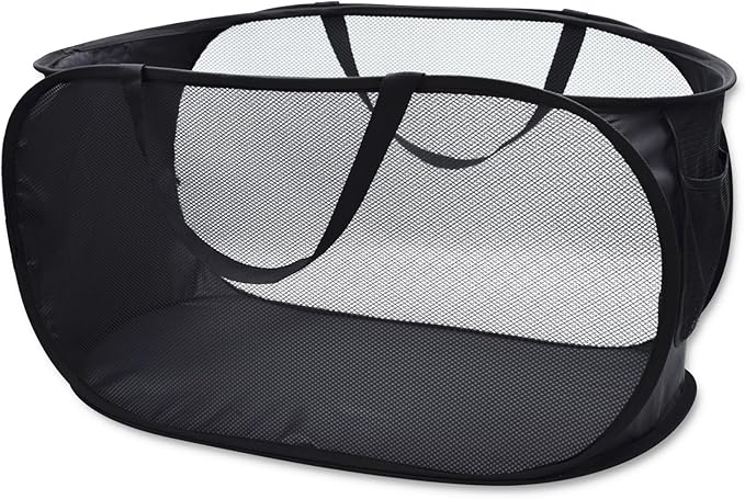 Sturdy Mesh Laundry Hamper Basket Bag, collapsible Pop up by HONOMA