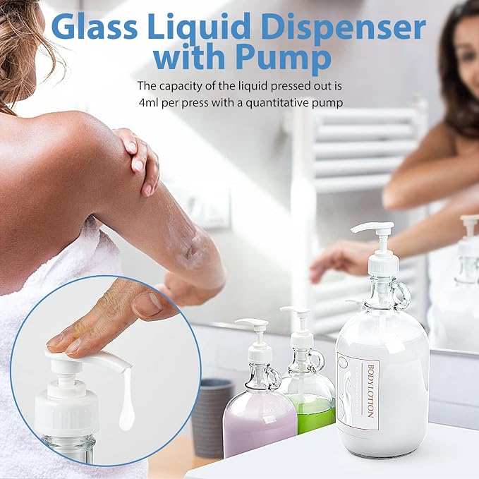2 Pcs Glass Liquid Laundry Detergent Dispenser, Half Gallon Soap Dispenser - Image 2