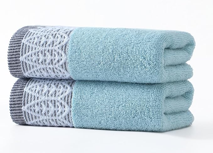 2 Pack Decorative Hand Towels, Leaf Design Cotton | Highly Absorbent Towels Set by Unknown
