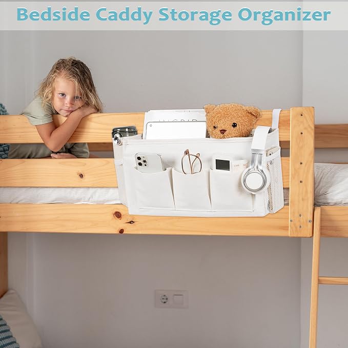 Bedside Caddy, Bedside Storage Bag Hanging Organizer - Image 6