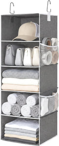 StorageWorks Hanging Closet Organizer, 5-Shelf Hanging Shelves by StorageWorks