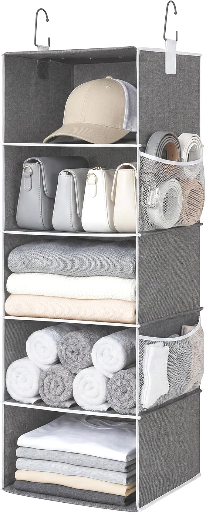 StorageWorks Hanging Closet Organizer, 5-Shelf Hanging Shelves by StorageWorks