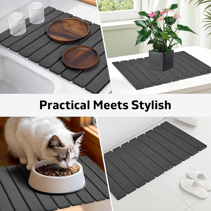 Large Stone Dish Drying Mats for Kitchen Counter, Fast Drying Collapsible - Image 7