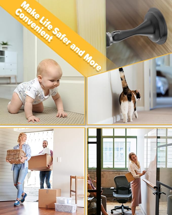 Door Stoppers Magnetic Door Catch 4 Pack Stainless Steel Magnetic Door Stop | - Image 7