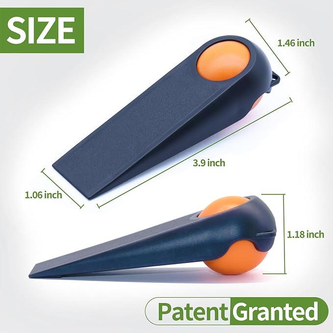 Door Stoppers for Bottom of Door, 2-Combo Pack Black and Orange | Magic Ball - Image 2