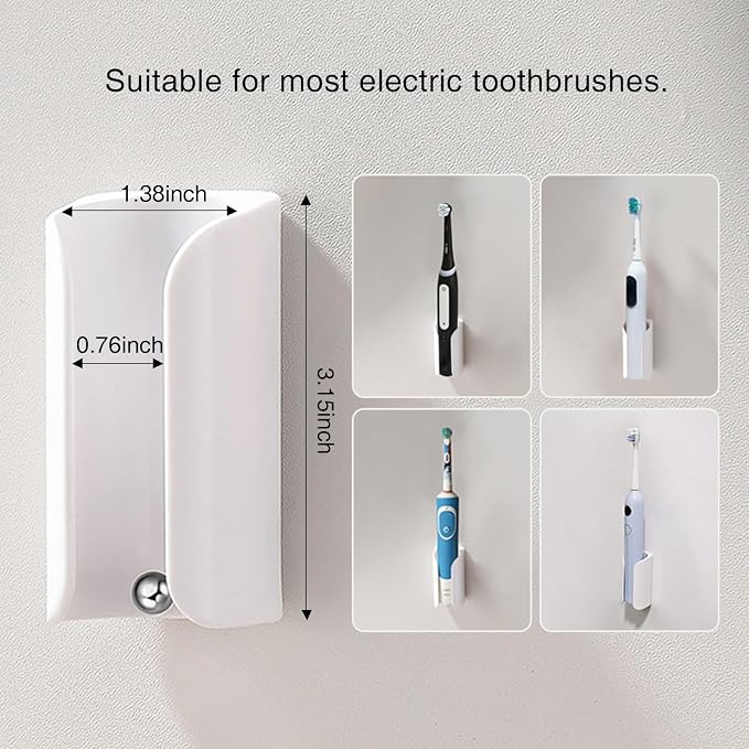 Electric Toothbrush Holder for Bathroom, Adhesive Toothbrush Stand | Compact - Image 4