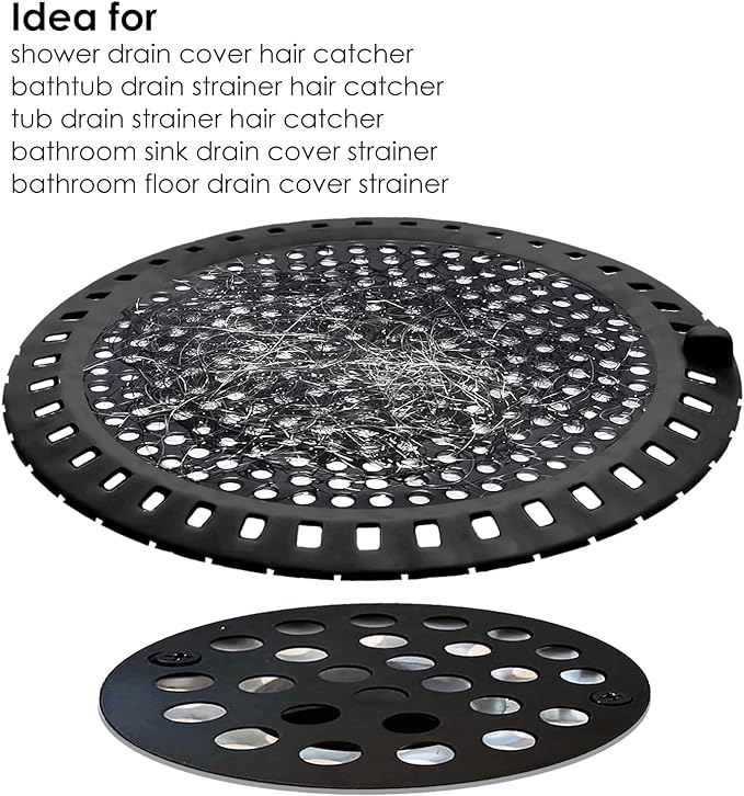Seatery 2PCS Shower Hair Drain Catcher/Strainer/Cover/Filter/Trap, Hair Stopper - Image 6