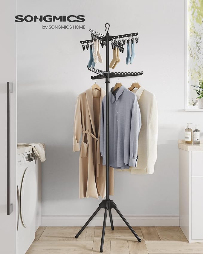 SONGMICS Clothes Drying Rack, 72.8-Inch Drying Rack, 3 Rotatable Arms | - Image 2