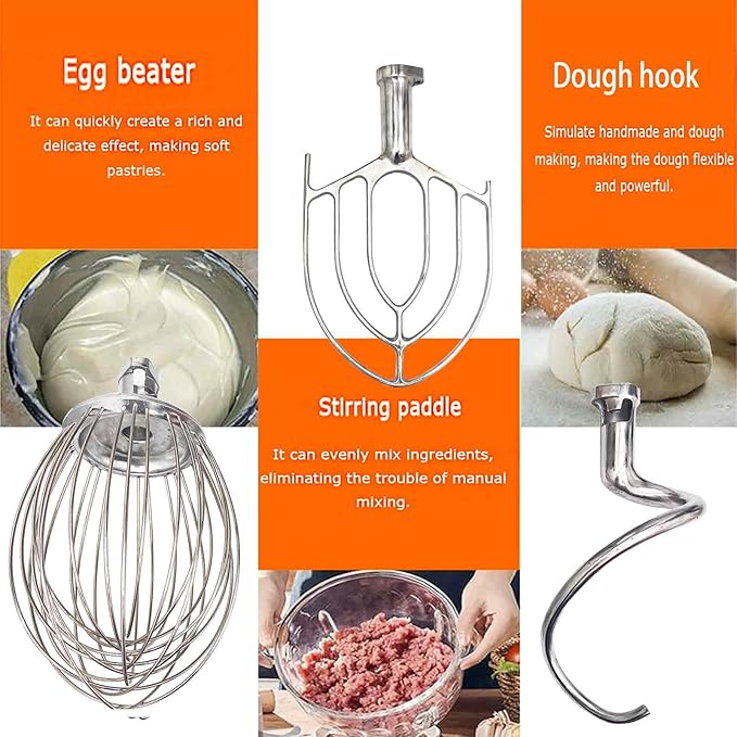 110V Commercial Dough Mixer with 3 Types of Mixing Tools, 30L Stainless Steel Dough Kneading Machine, 1250W Adjustable Speed Bakery Equipment, Safety Lid Lock & Auto Stop Function