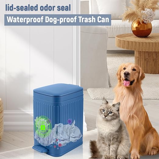 Small Bathroom Trash Can with Lid, 1.9 Gallon Slim Soft Close Step, Kitchen & - Image 6