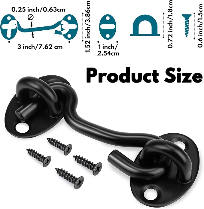 3 Inch Privacy Hook and Eye Latch - Image 2