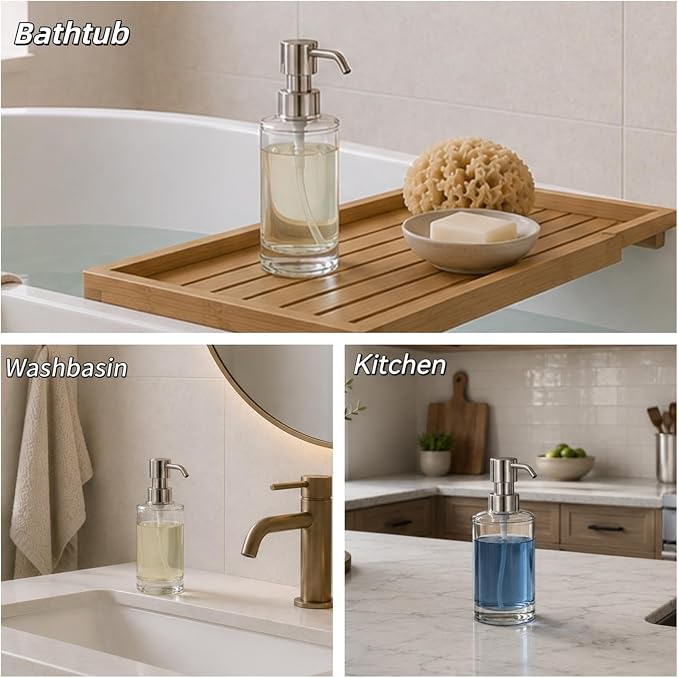 Clear Plastic Dish Soap Dispenser, 10 oz Pump Bottle - Image 5