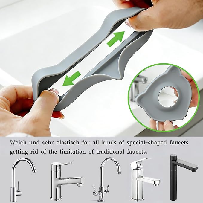 Compact Silicone Kitchen Sink Faucet Splash Proof Mat, Tap Water Diversion - Image 5