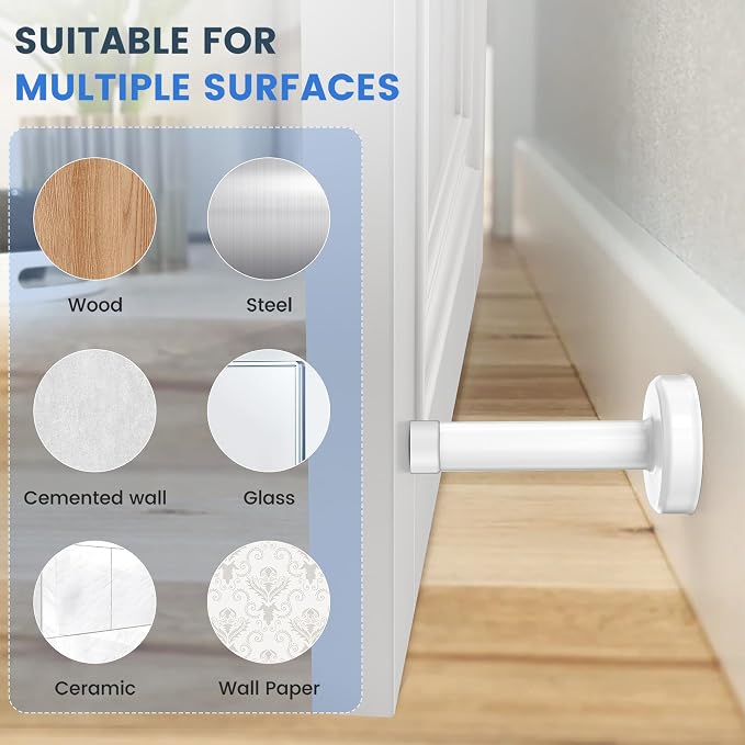 6 Pack Door Stops, Stainless Steel Door Stoppers, No Drilling Door Stops - Image 8