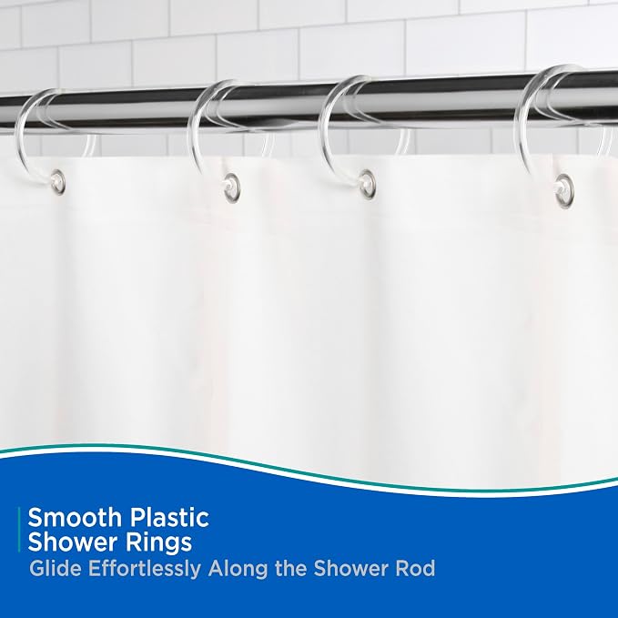 Kenney KN61218 Rust-Proof Smooth Plastic Shower Curtain Rings and Standard - Image 3