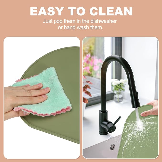 uxcell 2 Pcs Oval Silicone Placemat, 15.4" x 10.4" Non-Slip Washable Table Placemats Heat Resistant Waterproof Mat with High Edge for Table Kitchen Desk Protection, White
